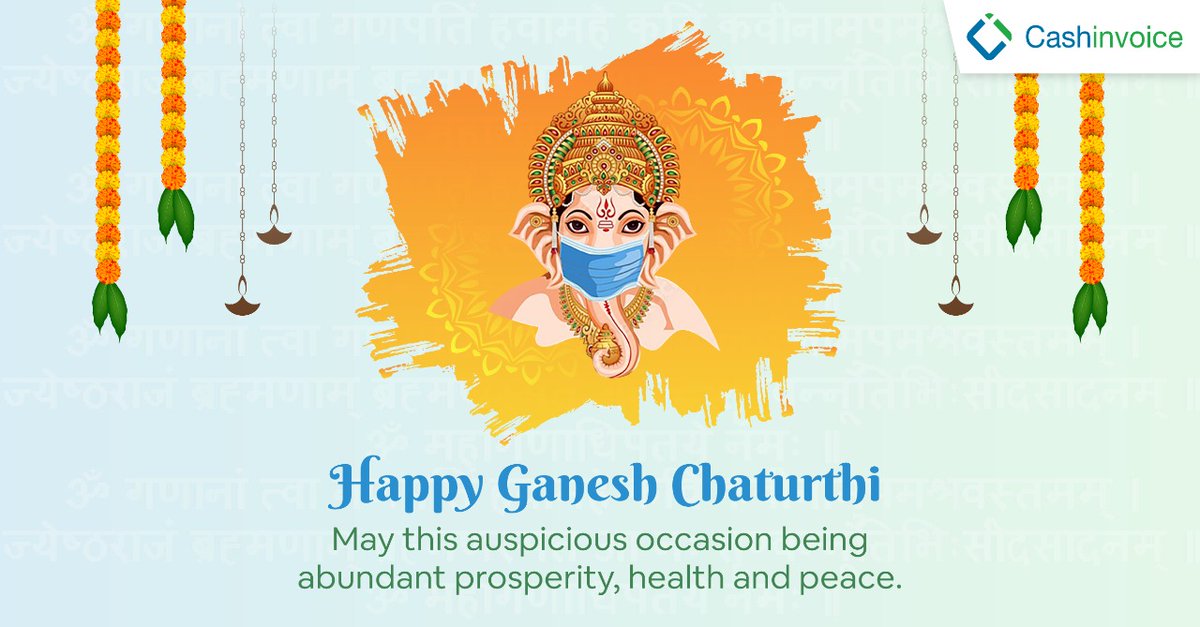 CashinvoiceI's tweet image. Messaging: Here's to new beginnings with the arrival of auspicious Ganpati Bappa. 

#TeamCashinvoice wishes everyone a very Happy Ganesh Chaturthi.

#Cashinvoice #GaneshChaturthi #GanptatiBappaMoraya