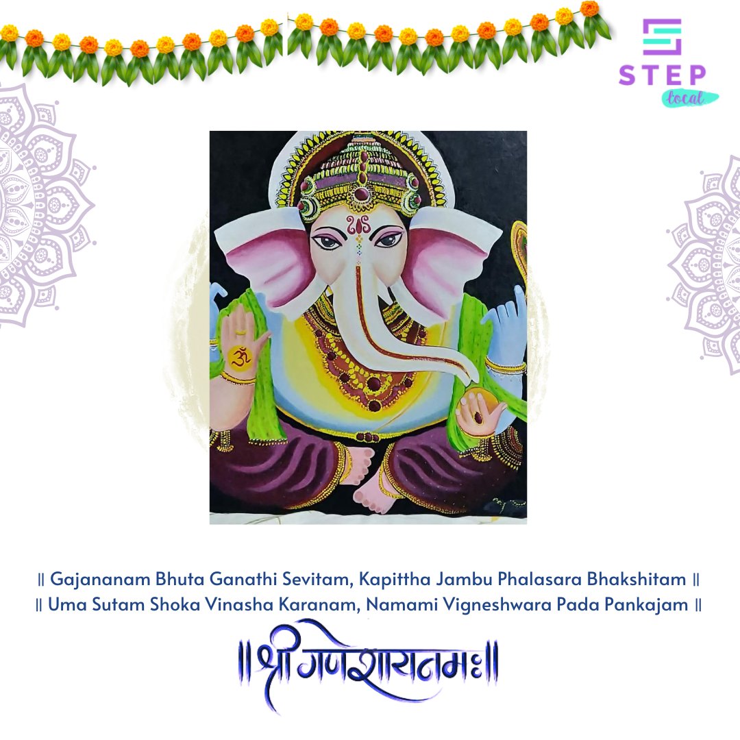 STEP_Local's tweet photo. सुख करता जय मोरया,दुख हरता जय मोरया।
कृपा सिंधु जय मोरया, बुद्धि विधाता मोरया।
गणपति बप्पा मोरया, मंगल मूर्ति मोरया।
#गणेशचतुर्थी की शुभकामनाएं

#STEPSAFE #STEPLocal are not-for-profit initiatives of the STEP Foundation
An artwork by Sonali Verma depicting Ganesh
#GaneshChaturthi https://t.co/VgHR1n3KNN