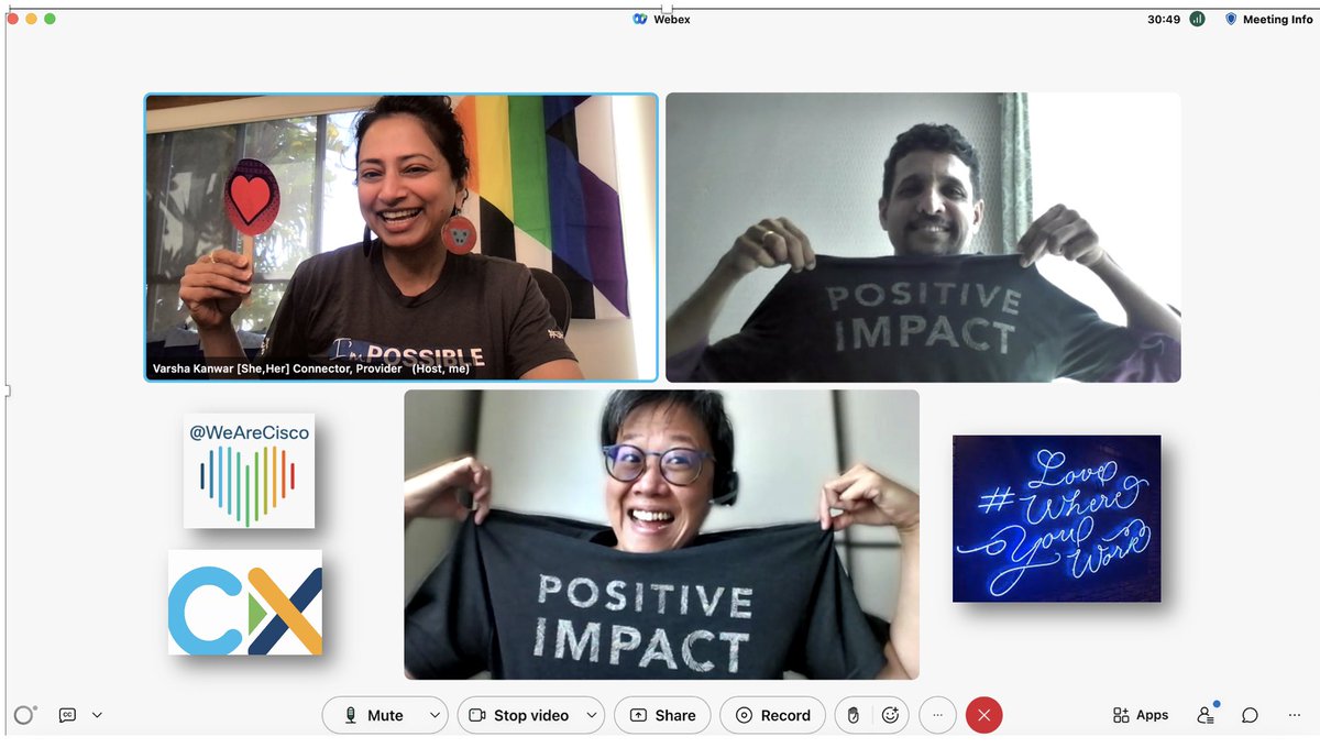 VarshaKanwar's tweet photo. Vibing #CiscoIMPACT spirit ๐ฅณ from afar at #LifeOnWebex catch up with the amazing @AudreyLam2019 and MK, in our 2019 โPositive IMPACTโ #Cisco gear. #WeAreCisco #CiscoCX #Unstoppable โค๏ธ
@JacquiGF12 @ChrisHeckscher @sandy3399 @gopal_lavanya https://t.co/omlEsxK8sV