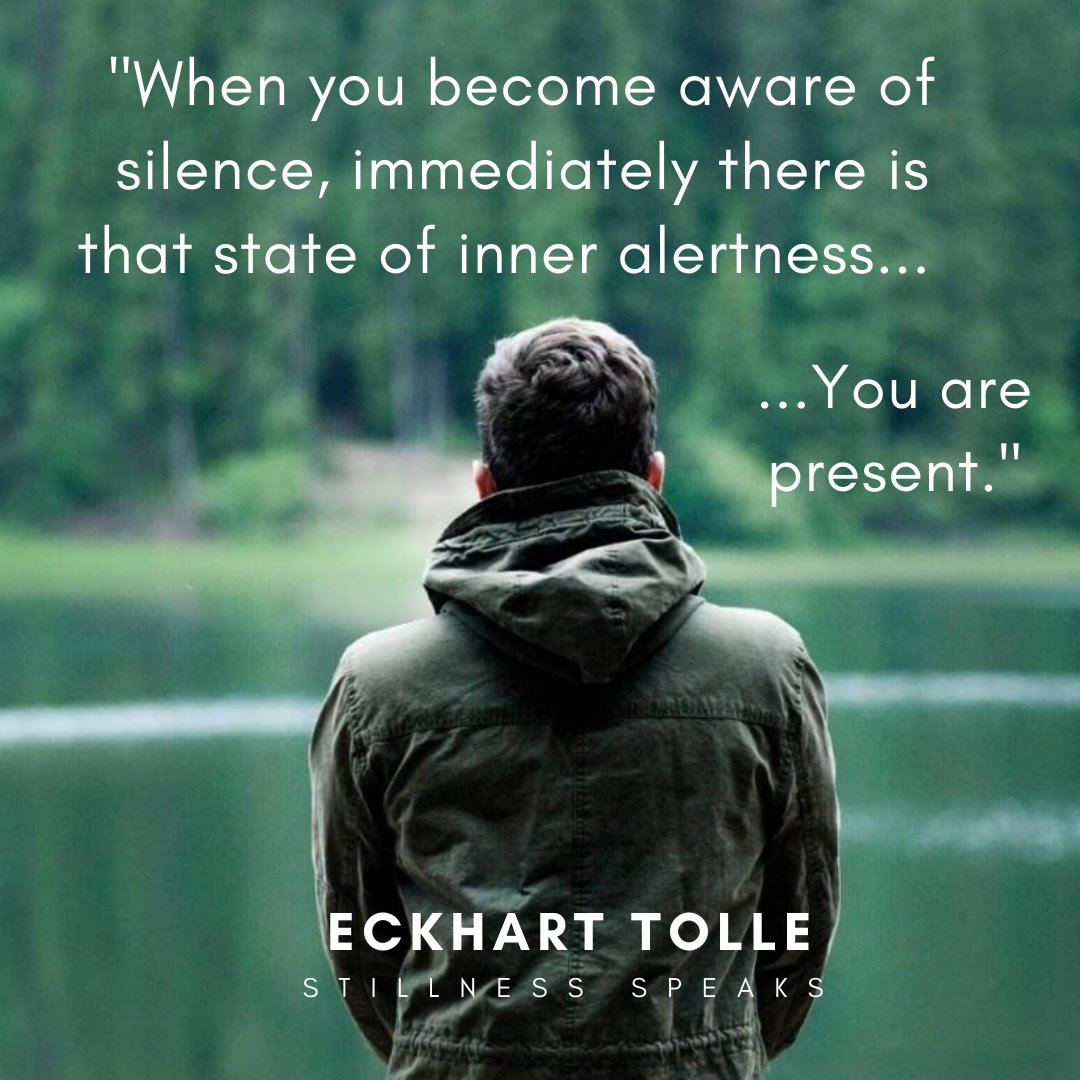 Jude_MEtuka's tweet photo. Pearls of wisdom from @EckhartTolle:
"When you become aware of silence, immediately there is that state of inner alertness...you become present"
#silence #alert #emotionalintelligence #selfawareness #mindfulnessmeditation #mindfulnessprograms #creatabetteryou #themonk https://t.co/4RByrMa943