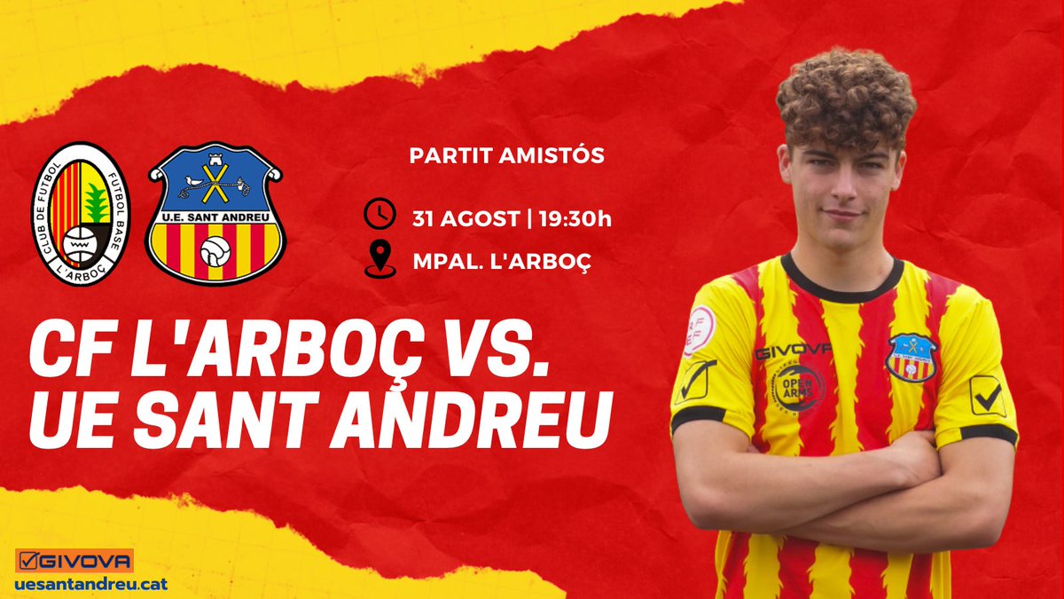 uesantandreu's tweet photo. Aquest vespre, penúltim partit de pretemporada a l’Arboç 🤜🏼🤛🏼

🎟 Entrada lliure https://t.co/SuTuOx7JJU