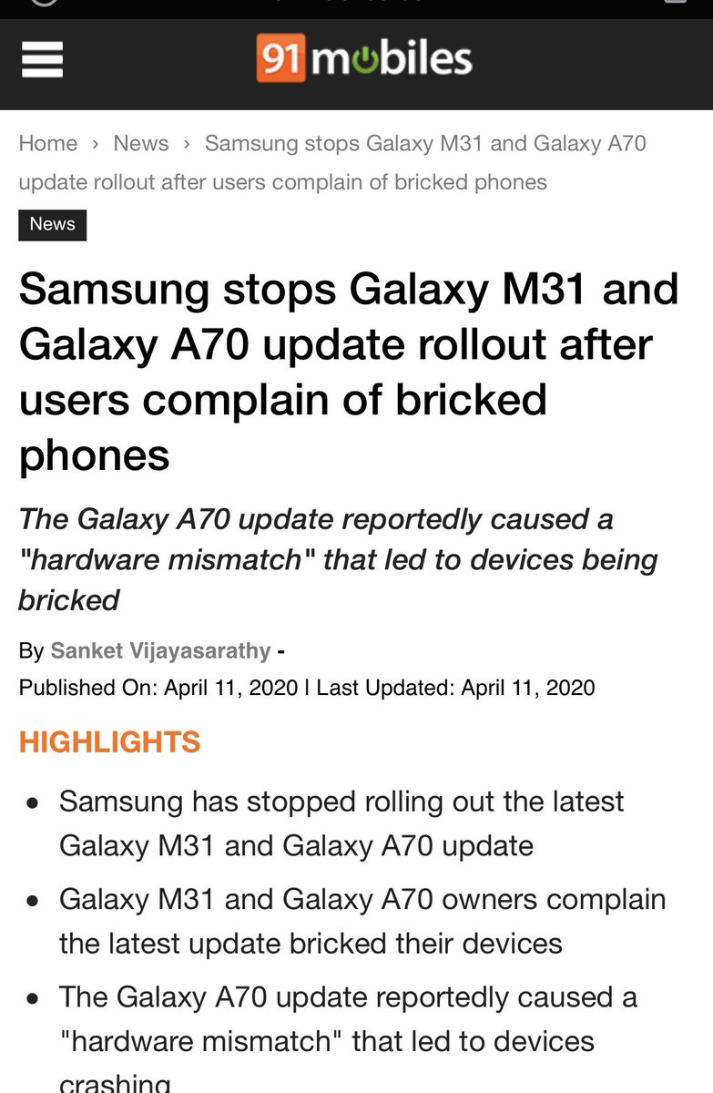 ChJitendra's tweet photo. @SamsungMobile @SamsungIndia @Samsung  One of the student bought your phone M31 for 16000 and stopped working after taking an update after 16 months. Please help that student . She cant afford another phone. Ticket ref 6819403839 https://t.co/VeySZj7j8R