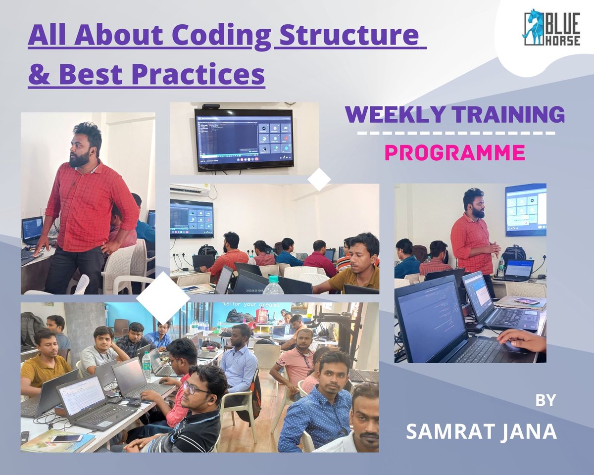 BlueHorse_sw's tweet image. Last week we had a great session by our #software_developer @Samrat Jana on the topic "All about Coding Structure & Best Practices."
#learning #seo #samratjana #bluehorse #bluehorsesoftware #happylearning #professional #coding #information #database #teach #learn #structure