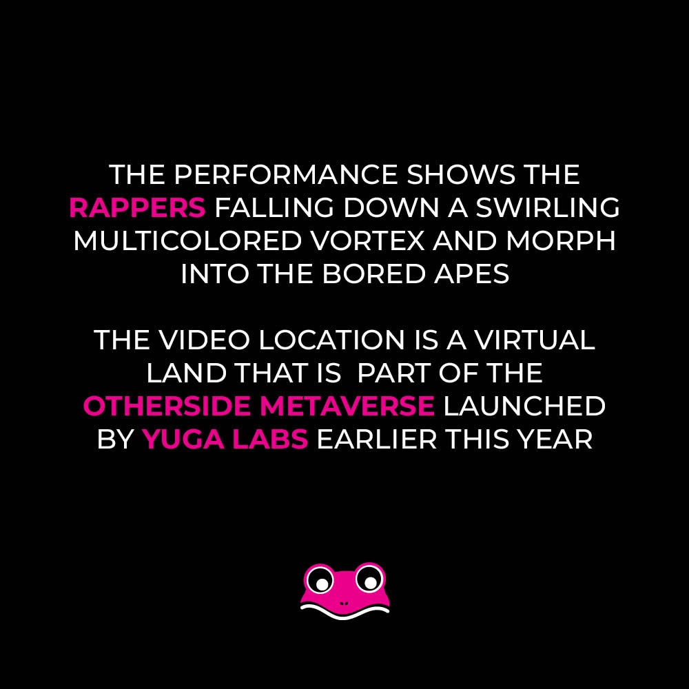 pinkfrog_io's tweet photo. Have you ever seen an artist performing as an NFT before? 
How will music concept change in the future?

Follow us @pinkfrog_io

Image Credit: EminemMusic https://t.co/6hMqNe2Pzq