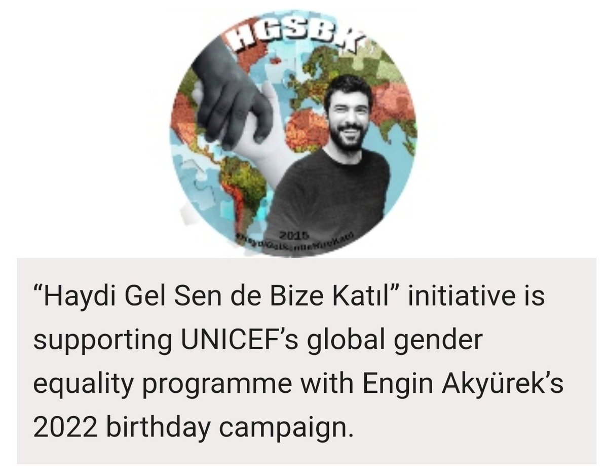 📣Just until 1 month📣 
#MakeADifference with
#EnginAkyürek #birthday #campaign
#HaydiGelSenDeBizeKatıl #HGSBK2022

Through #unicefTürkiye & #unicef
#KızlaraSözVer #EmpowerGirlsChangeTheWorld #ForEveryChild #HerÇocukİçin 
↘️↘️↘️↘️↘️
m.facebook.com/groups/4840641…