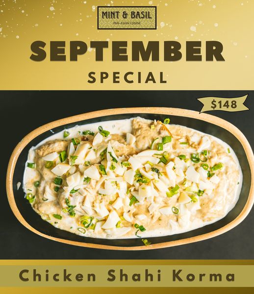 ChungMint's tweet photo. Mint &amp; Basil invites you to taste our "September Special" mouth watering dish- Chicken Shahi Korma. 

📋 Book a table 👉 https://t.co/MtD9SMeyCh
☎️ Call us @ +852 2368 6866 

#chickenshahikorma #chickenlovers #lunchoffer #seviewcrescent #TungChung #MintandBasil #september2022 https://t.co/VsAh0SpGGd