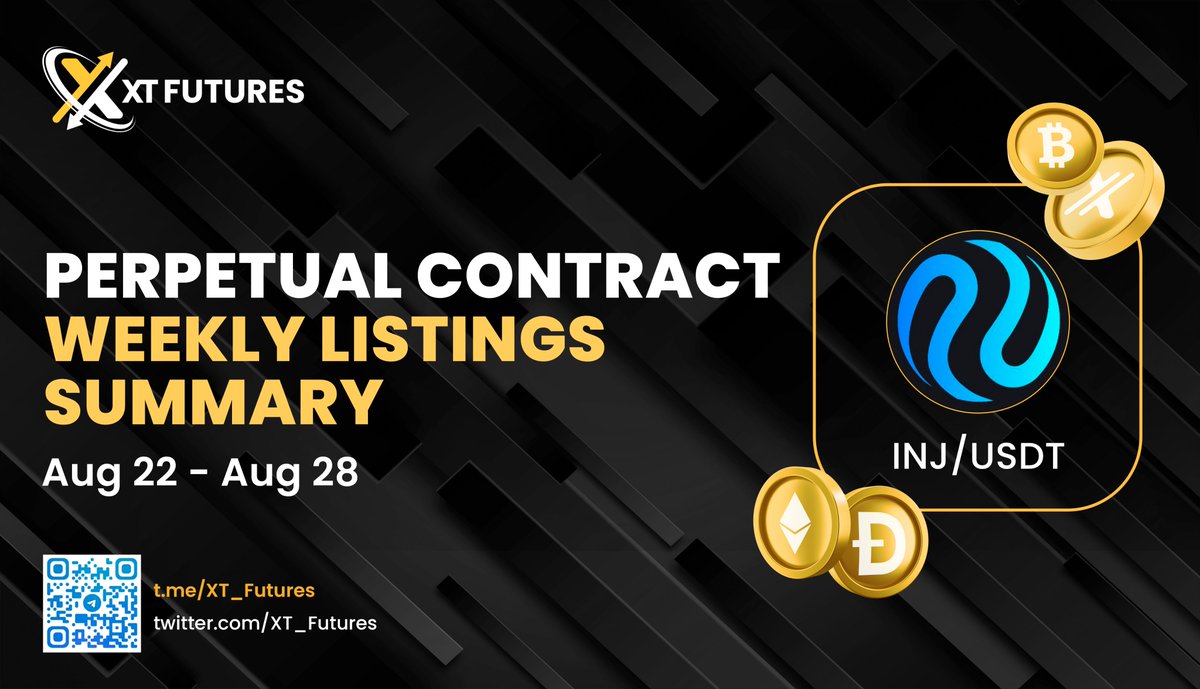 XT_Futures's tweet photo. Perpetual Contract Weekly Listings Summary.🌟

✅INJ/USDT  @Injective_

🏆Trading Now: https://t.co/BrtGkeLFjV

📣Telegram: https://t.co/F46X6SBR7M
#INJ #XT_Futures #XT https://t.co/vXZuj1l3qQ