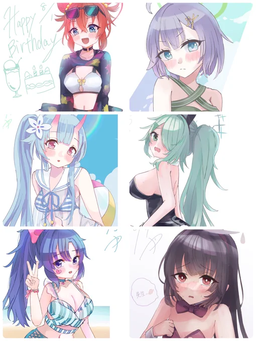 原稿終わったらまた毎日イラスト描きたいな9月も水着続くと思う、残暑だからね(最近涼しい) #今月描いた絵を晒す 