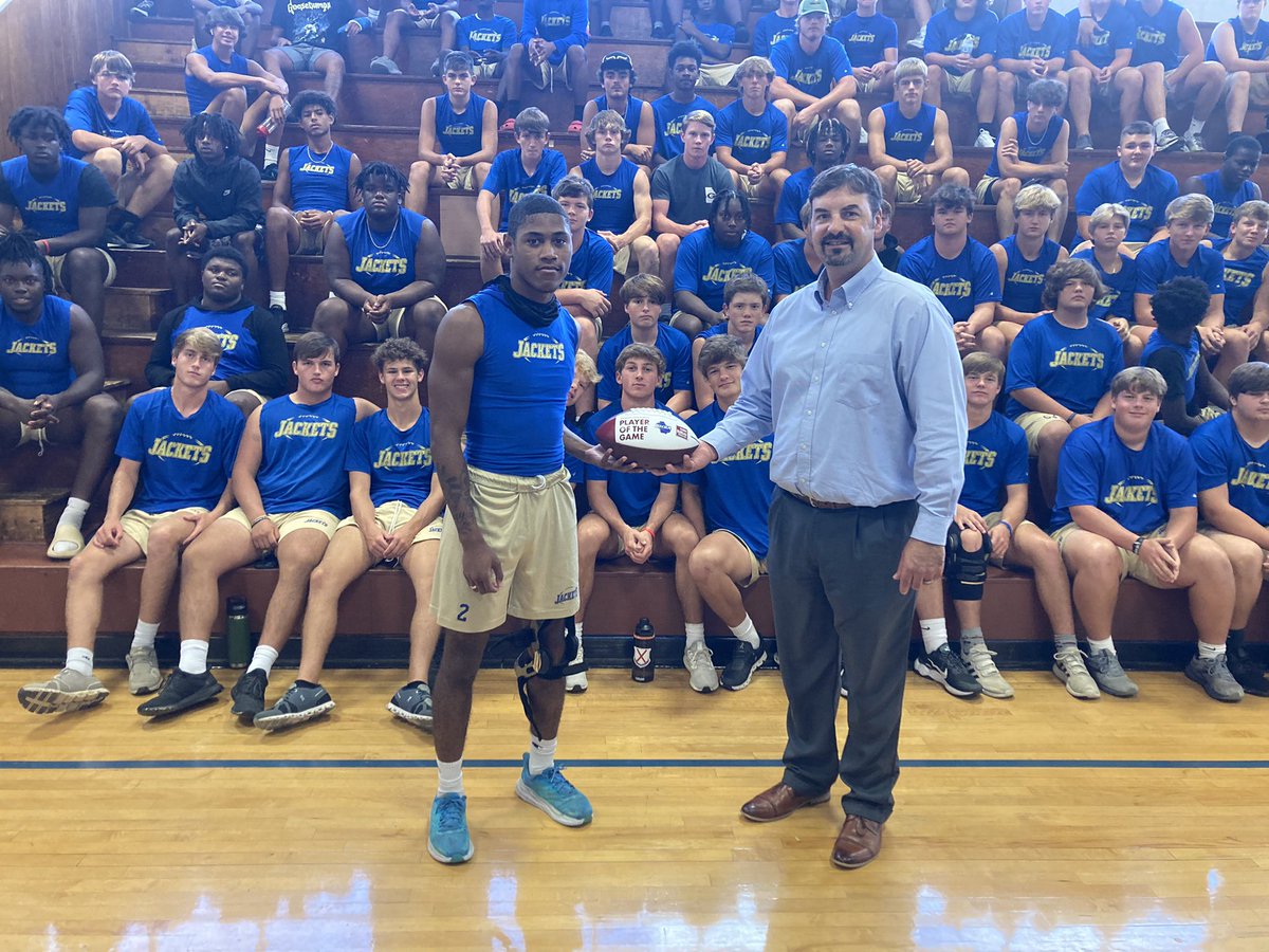 Congratulations to Sr RB AJ Johnson for winning our player of the game and the Georgia Farm Bureau player of the game for his effort and performance in our game vs Stateaboro. <a href="/SEBHSAthletics/">Southeast Bulloch High School Athletics</a> <a href="/SEB_Football/">Southeast Bulloch Yellow Jackets</a> <a href="/AjNotthe/">AJ Johnson</a> <a href="/SEB_HighSchool/">Southeast Bulloch High School</a>