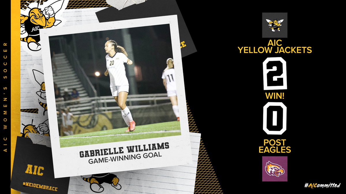 aicathletics's tweet photo. WSOC: Goals by Gabrielle Williams and Jocelyn Trajkovski were backed up by great defense as @AICWSoccer opens the season 1-0 with a shutout of Post!

#AICommitted #NE10Embrace @TheNortheast10 https://t.co/Y3lKm6iIbK