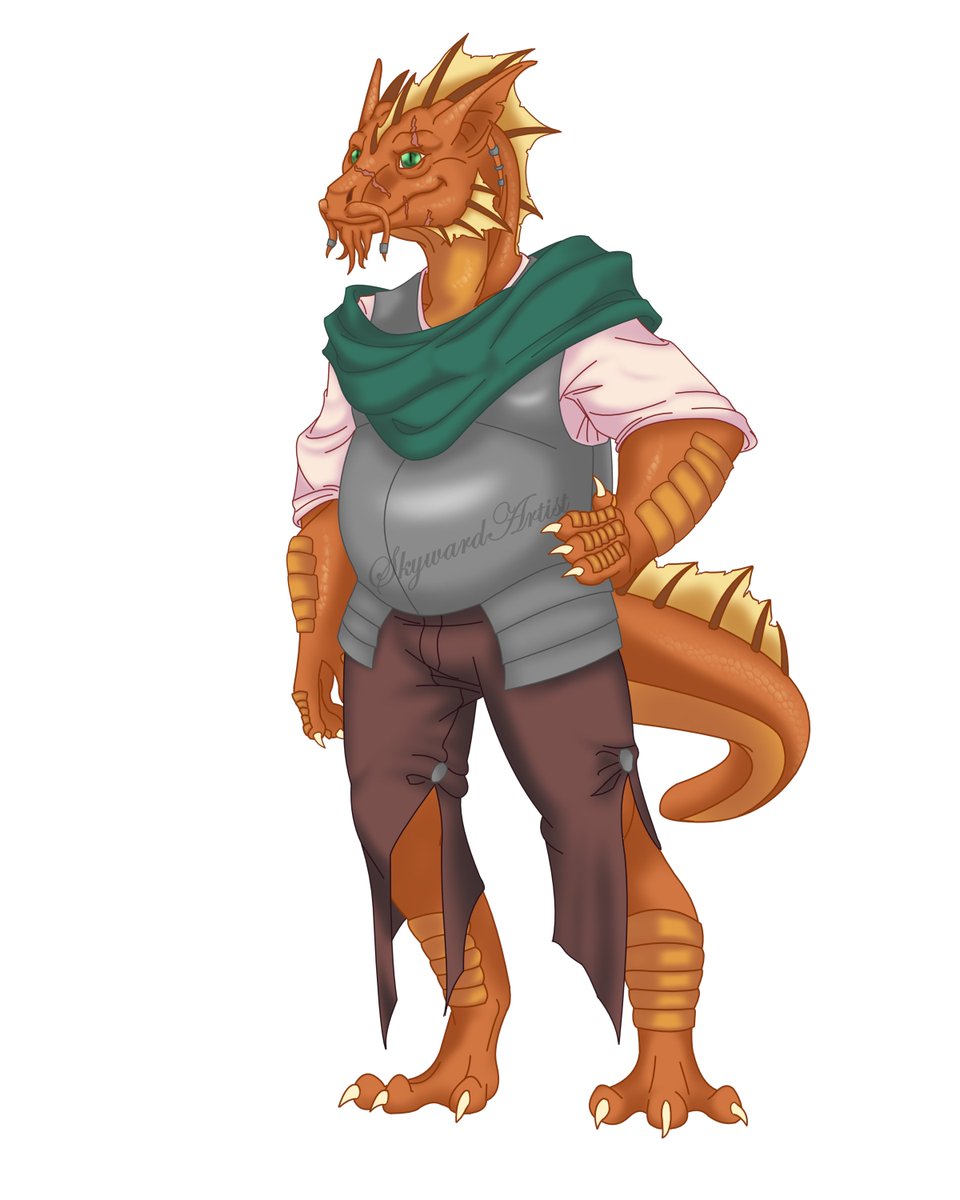 SkywardArtist's tweet photo. My old dragonborn druid dad. I haven't had a chance to play him or thought of a name yet. He gives good hugs  though. #dnd #dnd5e #dragonborn https://t.co/bOn5LCGzxV