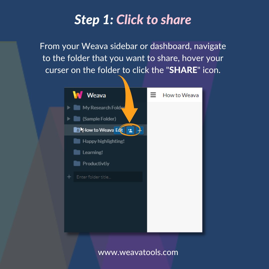 weavatools's tweet image. Did you know that you can share your Weava folders with others with just a few clicks? No more copy-pasting links, learn how to collaborate with your peers using Weava!

Try Weava today: bit.ly/3DJrf9L