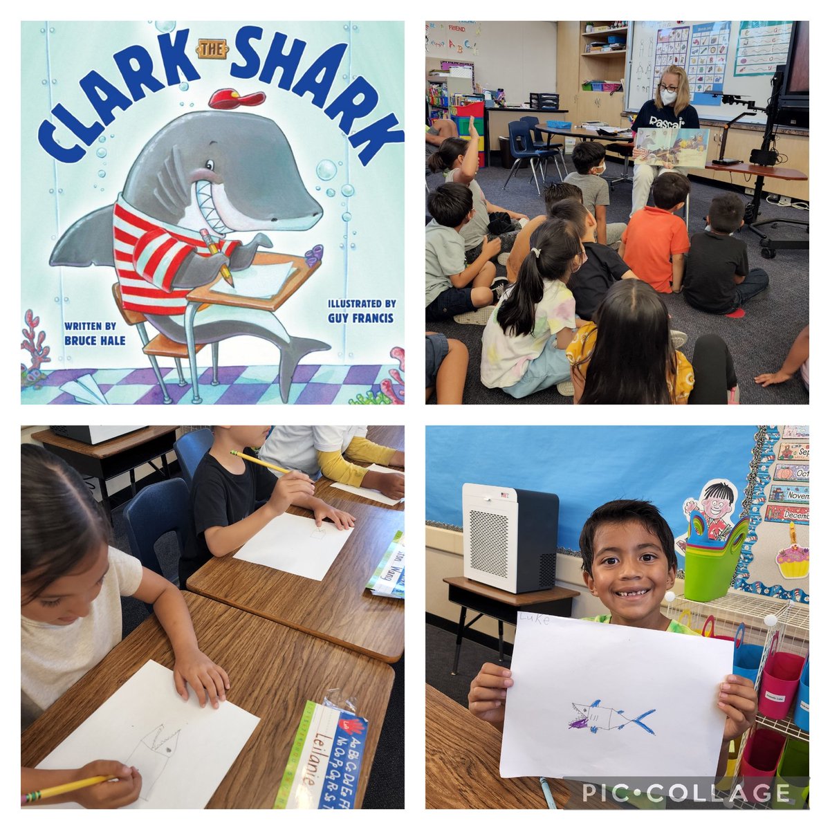 Students had a great time with the story, Clark the Shark! Thank you @RascalDurrin for reading the story to us and teaching us how to draw a shark! It was so much fun! @RascalPride