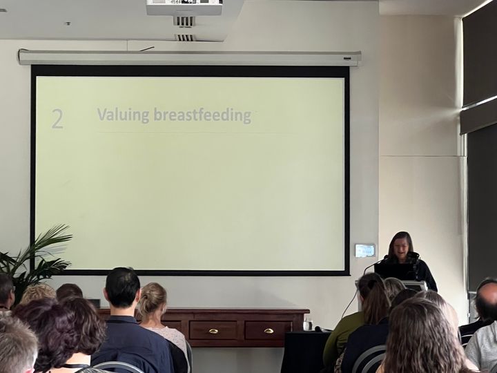 astlitau's tweet photo. "Every drop counts, but more is better" Julie Smith. 'The value of breastmilk'. 
A wonderful presentation covering the costs of premature warning, the value of breastmilk form an economic, environmental and health perspective.
#astlit2022 https://t.co/WkmJrr2ah7