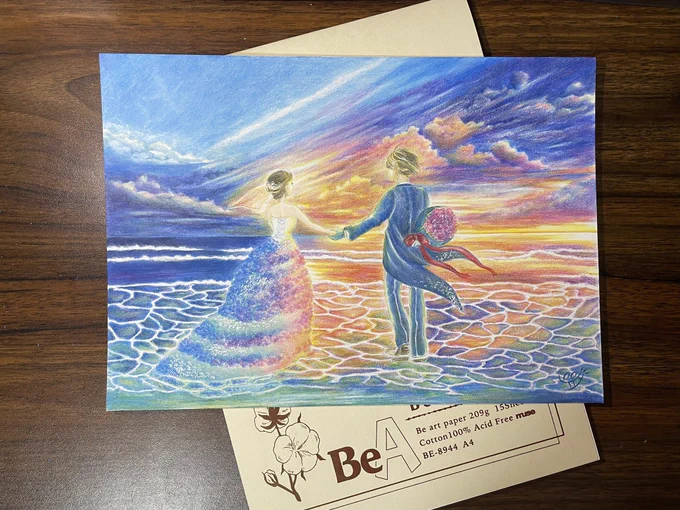 #ミューズ絵画展2022夏 #色鉛筆"wedding"色鉛筆で描きました。新作です創作、写実画共にmuseさんにはとてもお世話になっているのでご縁があると嬉しいです。 