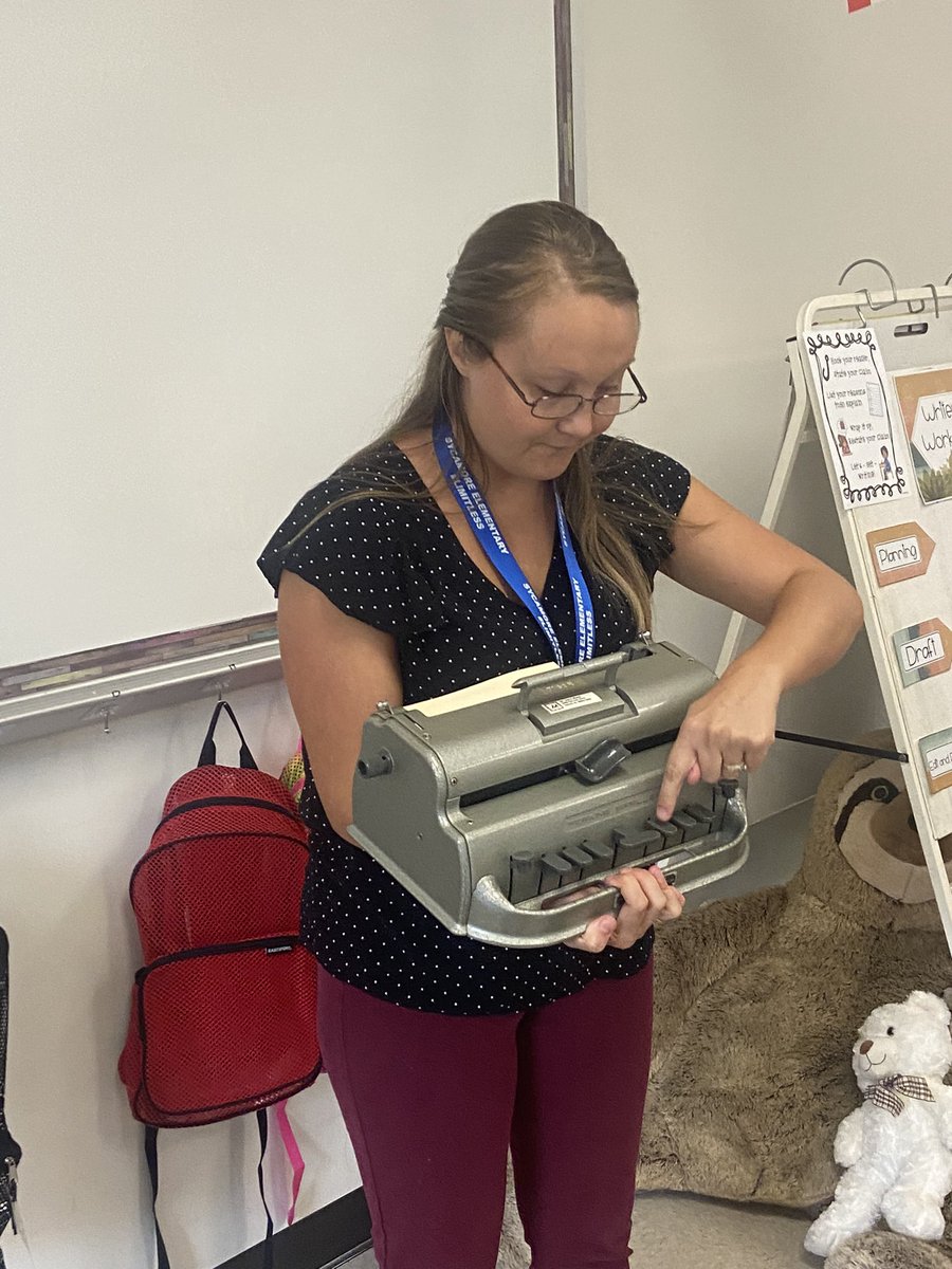 LRS_MrsShell's tweet image. This week #SES4thGrade has been reading about Louis Braille and the invention of the braille system. Today, Mrs Culver visited to show how this system works and even shared with us how to read and write the alphabet and numbers 0-9 in braille!