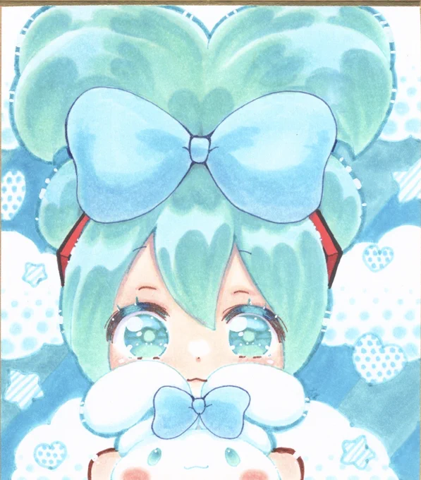 おめでとう今頃だけどシナミクでお祝いマルチライナーターコイズミクちゃん #初音ミク誕生祭2022 #初音ミク生誕祭2022  #初音ミク  #初音ミク15周年  #コピック 