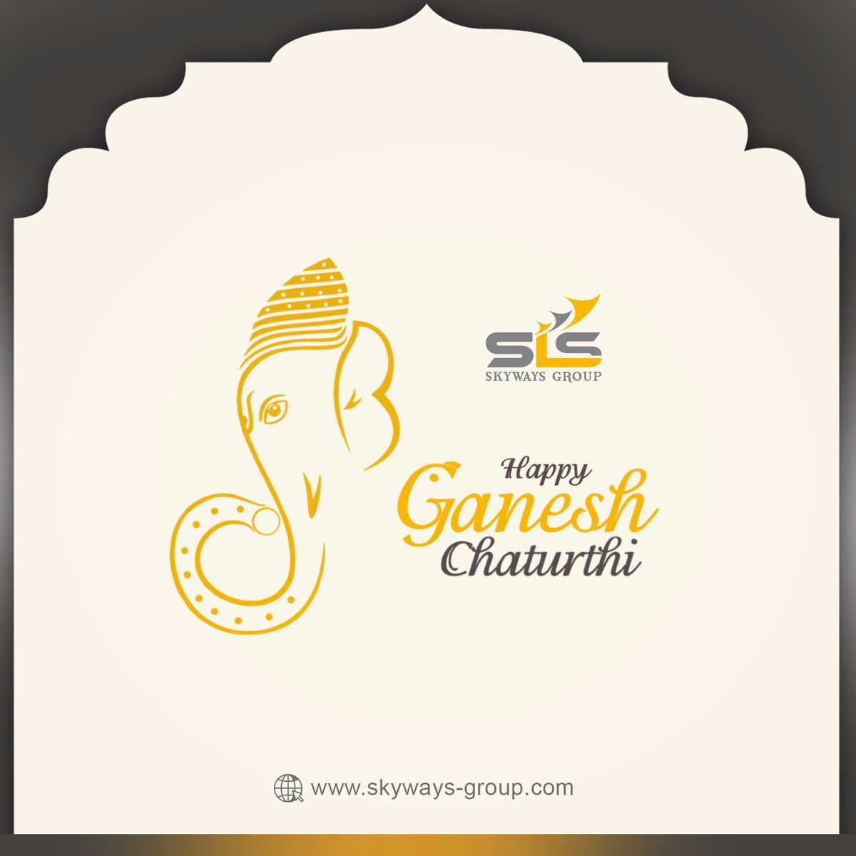 skyways_group's tweet photo. A Happy Ganesh Chaturthi to everyone on the behalf of Skyways Group.
May the almighty bless you and your families with good health and happiness.
#ganeshchaturthi2022 #ganpatibappamorya #celebration #happiness #ganesha #SkywaysGroup #MovingWithYou https://t.co/BIDmDrMHBw