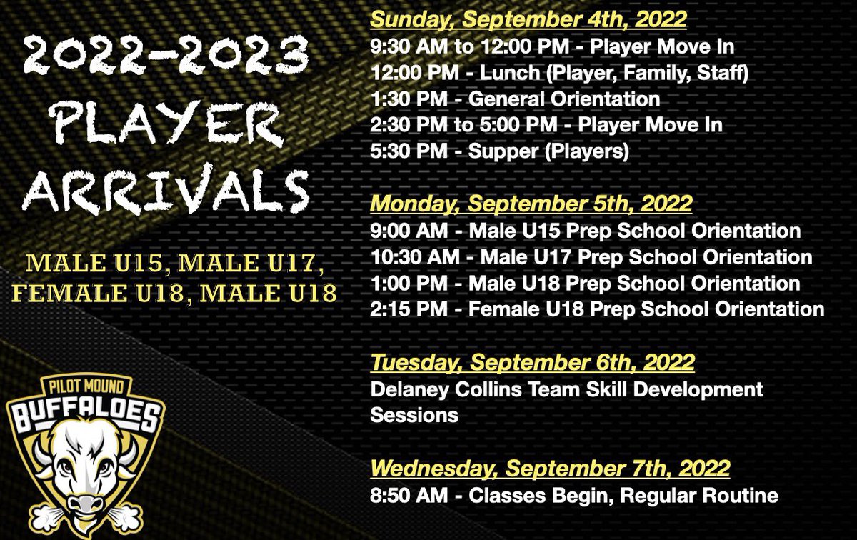 pmbuffaloes's tweet image. In 108 hours, 80+ Male and Female student-athletes will make Pilot Mound their new home. The countdown is on!