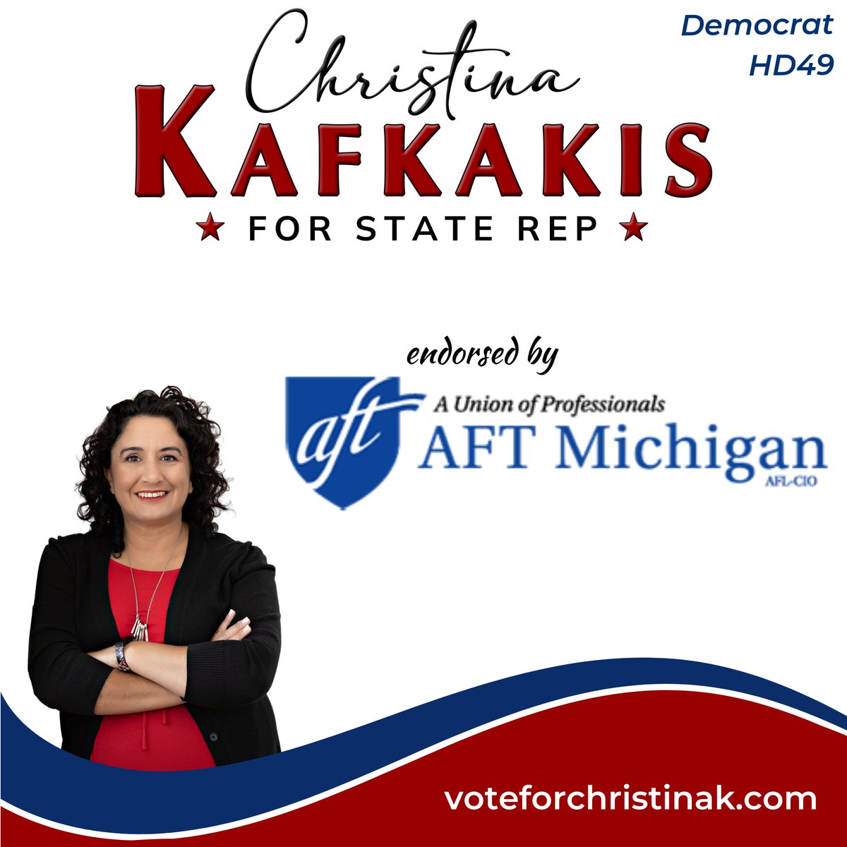 christinak4mi's tweet photo. I'm honored to have been endorsed by AFT Michigan.
#voteforchristinak #mi49 #mihd49 #christinakforstaterep #christinakformichigan #ckforstaterep #christinakformi49 #vote4christinak #flipthehouse #bluein2022 #livingstoncounty #oaklandcounty #aftmichigan #endorsedbyaft https://t.co/7igcCSTz2a