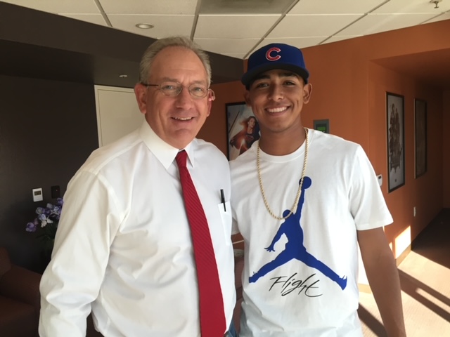 Palm Desert's Jeremiah Estrada made his Cubs debut tonight, pitching a scoreless 8th in Toronto.  Here we are in 2017 the day after he was drafted!  Congrats Jeremiah!