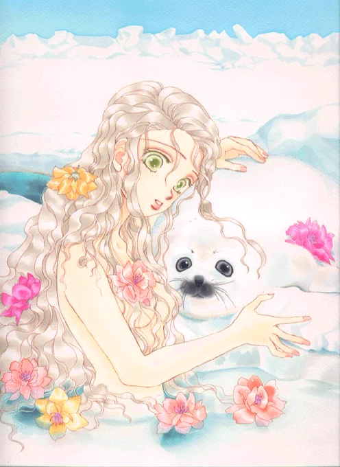 おそようございます朝方、寝そびれたー!わやわやしていました今起きました画像のアナログ絵、大昔、雑誌の表紙用に描いたものです 