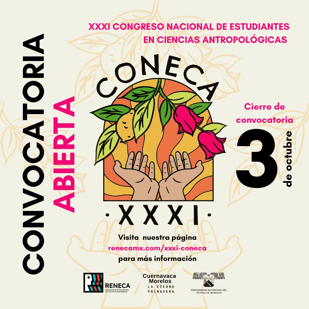 reneca_mx's tweet photo. ¿Ya enviaste tu propuesta para el Congreso Nacional de Estudiantes en Ciencias Antropológicas 2022? ¡Seguimos esperando tu participación!
Visita https://t.co/LUsy63VjdO para conocer la convocatoria completa✨
#antropología #anthropology #coneca #reneca #arqueología https://t.co/ymZUOvQ0q8