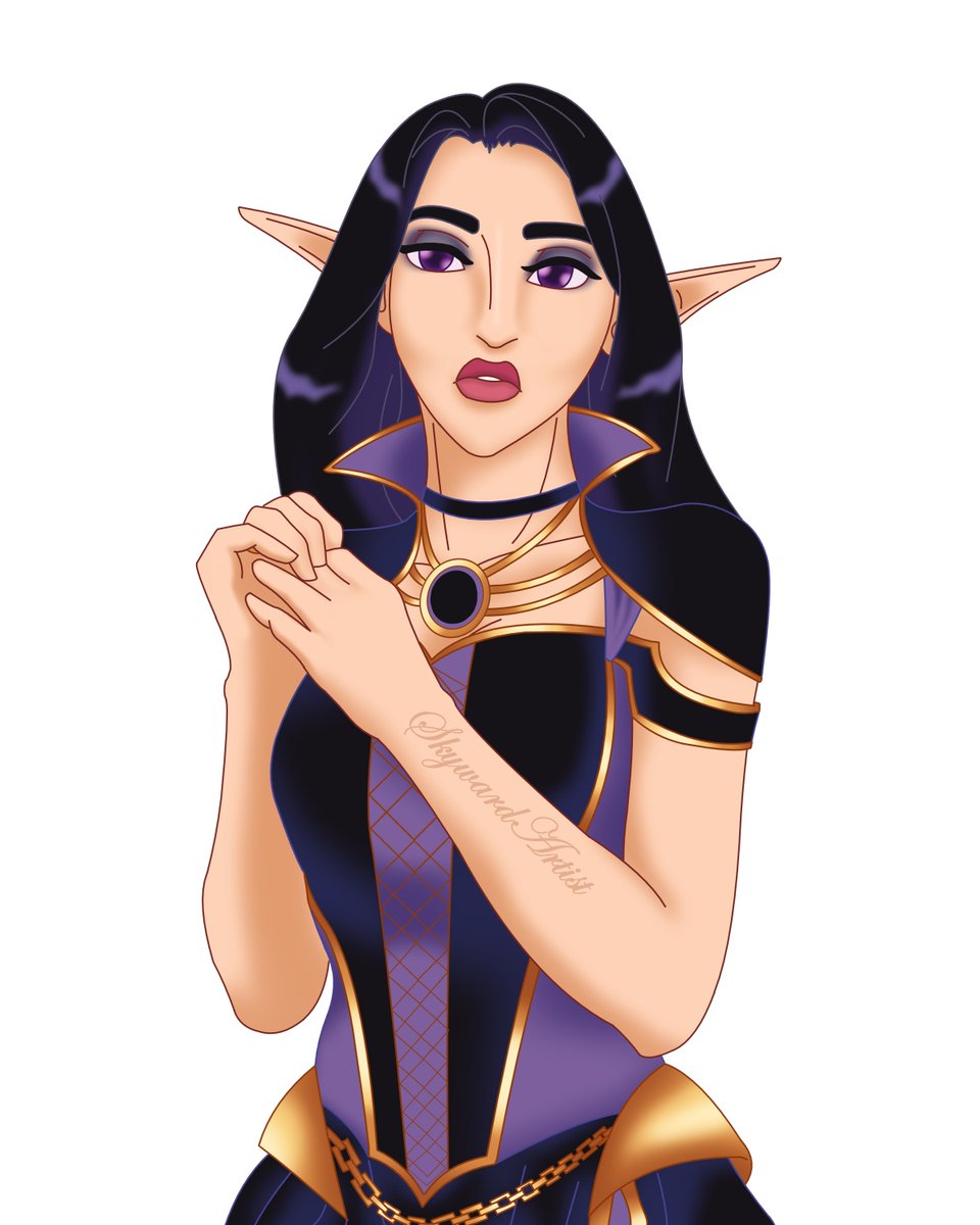 SkywardArtist's tweet photo. Desol Aishun, a cleric of Shar and a villain in a campaign. Evil stepmother of Veks, my warlock. Love to hate her. #dnd #dnd5e https://t.co/T7A4iCTqGk