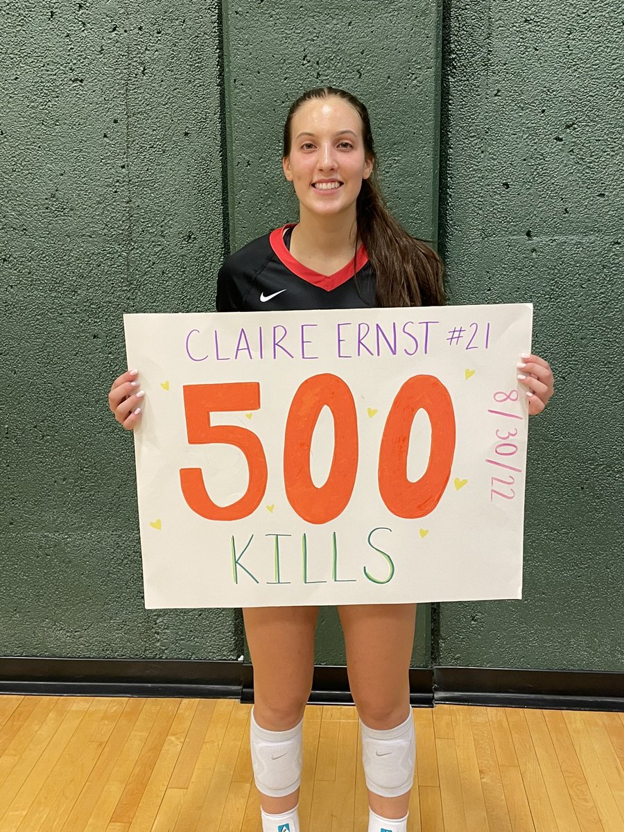 Tricia_Carty's tweet photo. 500 kills! 

We’re so proud of you, Claire Ernst! 

@IGHSAU @CityHighSports #tstl https://t.co/kRSRIQ2hED