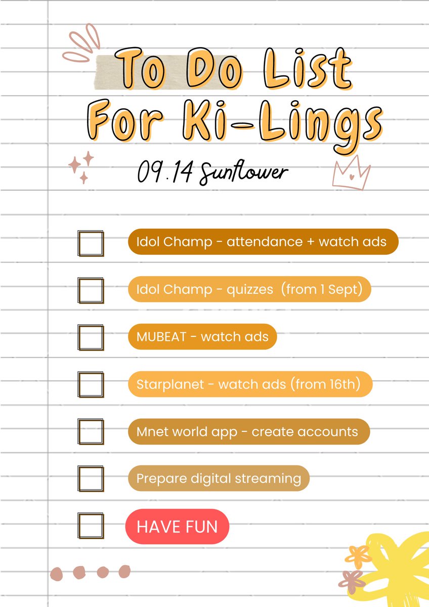 What can you do now? 
🌻 #Sunflower daily checklist