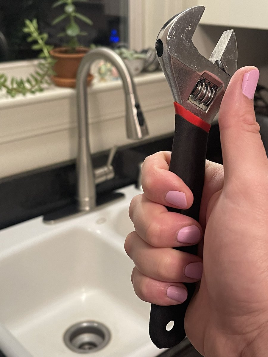 ChadWitko's tweet photo. Iโm nothing if not determined. Arthritic hand be damned, we have a new faucet. #grit #homeownership #leveluppp https://t.co/tlpDJ43G0g