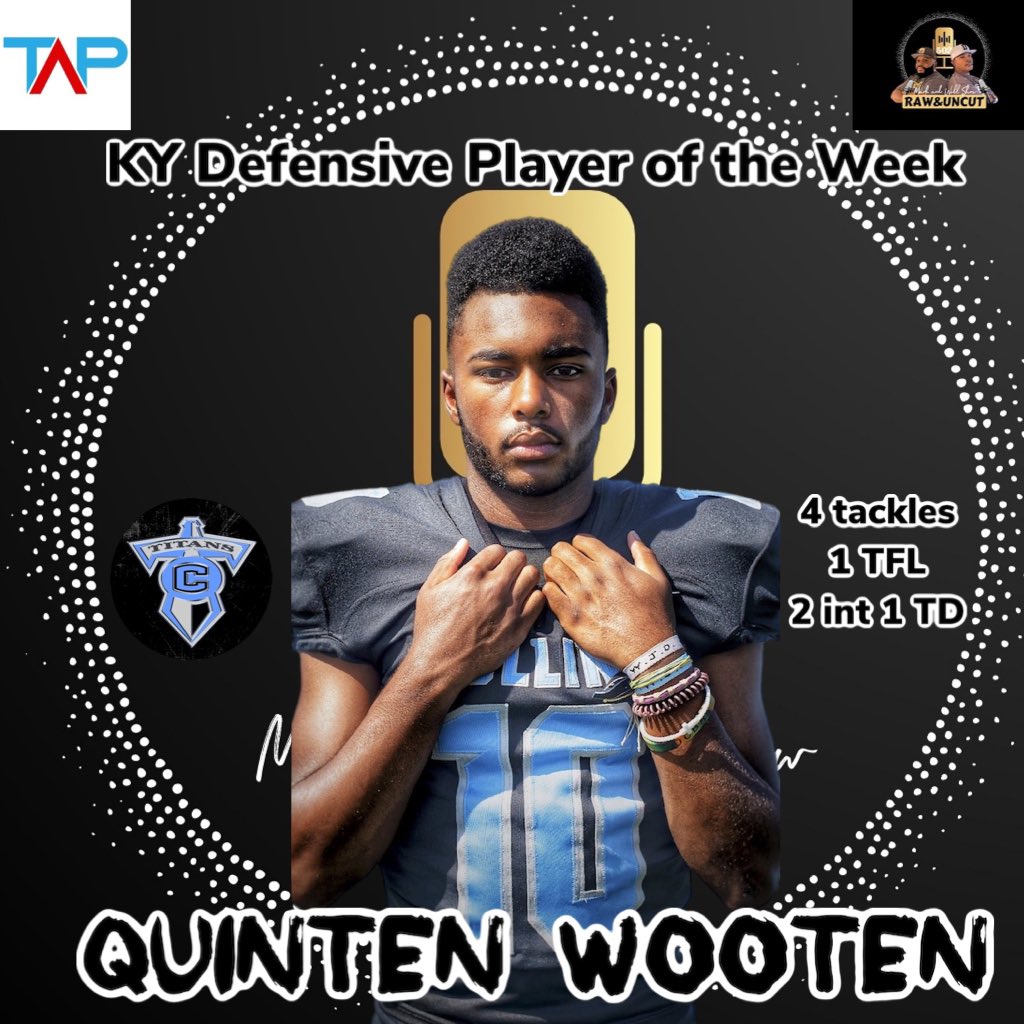 54SportsNetwork's tweet photo. Congratulations to our Ky Defensive Player of the Week sponsored by @TAProfileAPP …. Quentin Wooten @qwooten73 !! Very talented young player!!! @MLCHS_Athletics @MLCTitanCoach https://t.co/uvGhmY747j
