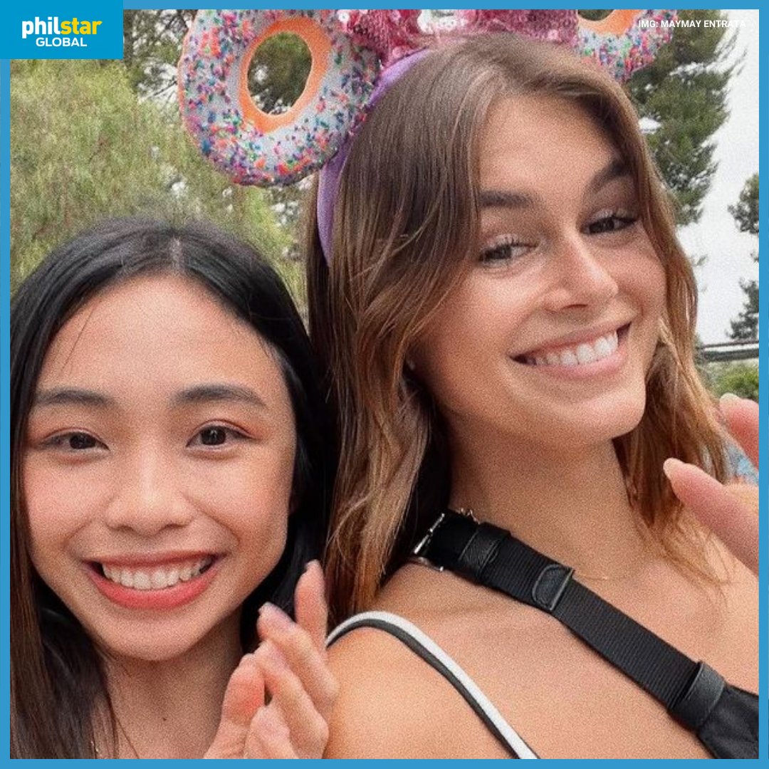 PhilstarNews's tweet photo. MAYMAY WITH KAIA GERBER 😍

Actress Maymay Entrata shared in an Instagram post on Tuesday her selfie with American model Kaia Gerber during her trip to Disneyland in California.

Bitin yung half day sa Disneyland…[K]ahit bitin nakapag picture naman ako ni Ms. Kaia,” she wrote. https://t.co/INp9Qlu5iQ