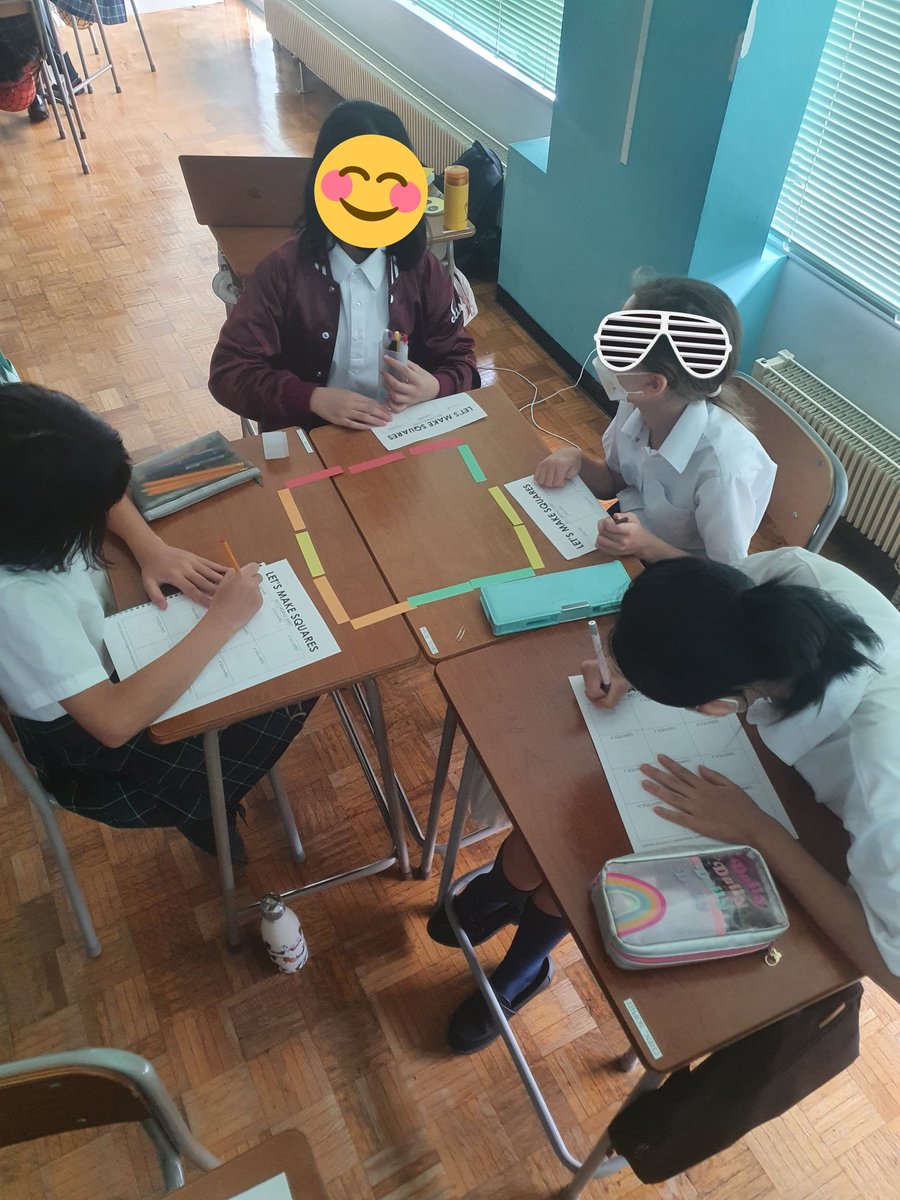 mathdunnright's tweet photo. Let's make squares! This worked great with my 7s, promotting, group work, spatial awareness and amazing math discussions! The great debate over whether or not it was a square! Thanks @mathequalslove for the idea! #sispride #girlsdomath #iteachmath #talkinginmath #morethanoneway https://t.co/ege97fi94o