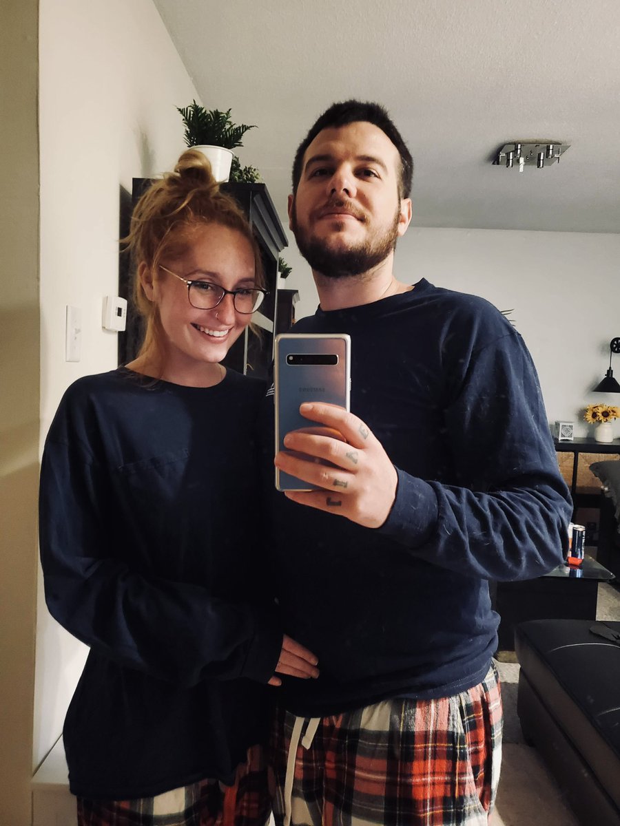 foust_jackie's tweet photo. Me and my man put on some matching pajamas just to watch @philion on YouTube on our new tv. https://t.co/U3GqfgYEfo