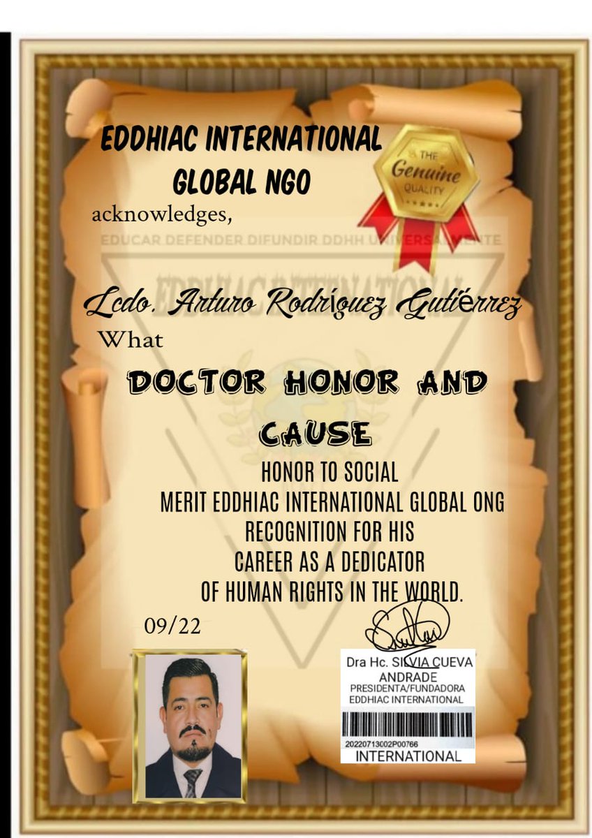 EsferaLegalMex's tweet photo. Gracias por el DHC otorgado por EDDIHAC, es honor y responsabilidad. https://t.co/PcJsPP3Oef