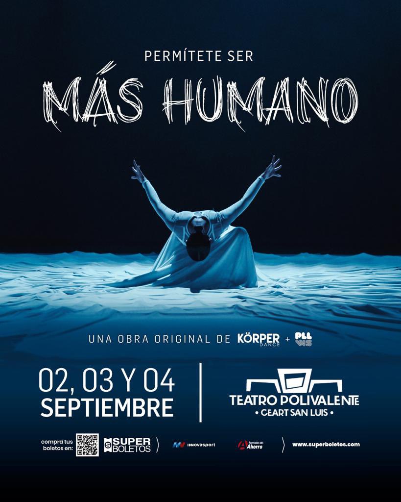 pbenaventeg's tweet photo. En esta cuenta hemos hablado abiertamente de la importancia de la #SaludMental, y por eso los quiero invitar a ver #MásHumanos, una obra montada por #Korper y en la que participa puro talento potosino.

Este fin en el #TeatroPolivalente. https://t.co/JCa8mEde2l