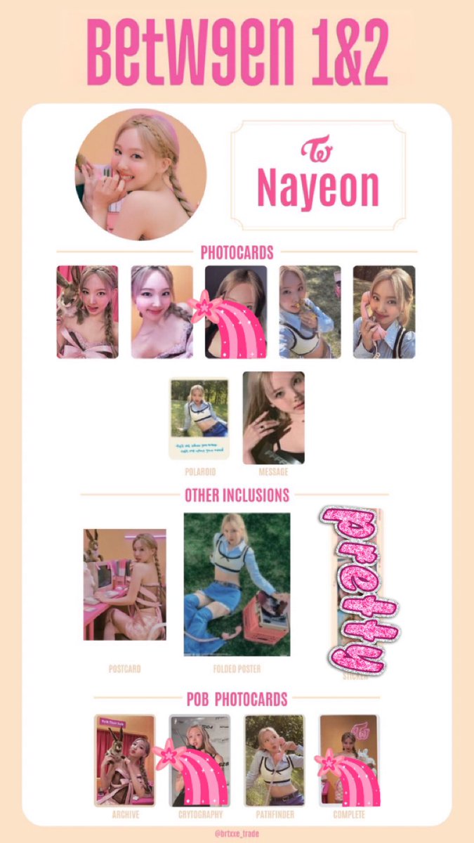 WTT
Twice 1&amp;2 
Have: pic 1 
Want: unmarked momo or nayeon 
Equal trade: pc->pc (etc)
Loc:🇺🇸 WW:👍
<a href="/TWICE_trades/">TWICE trading and selling 🌙</a> <a href="/twicetradeusa/">twice usa trades + sales 🌾</a> <a href="/TWICEtrading_/">TWICE Trade</a> <a href="/pctradeusa/">trade / sell usa</a> <a href="/kpoptradeusa/">photocard trade & sell</a> <a href="/ggtrades_usa/">GG PC TRADES USA</a> <a href="/ggsellandtrade/">girl group sell & trade</a> <a href="/kpoptrade__/">Kpop Buy Sell and Trade</a> <a href="/nabongtrade/">kpop trade/sell rts ! ♡</a> @KTradesUSA_ <a href="/KPOPTradePC/">KPOP SELL & TRADE PC</a> <a href="/kpopthriftshop/">Kpop Buy, Sell, and Trade</a> <a href="/KPOPTrading/">Photocard Trading</a>