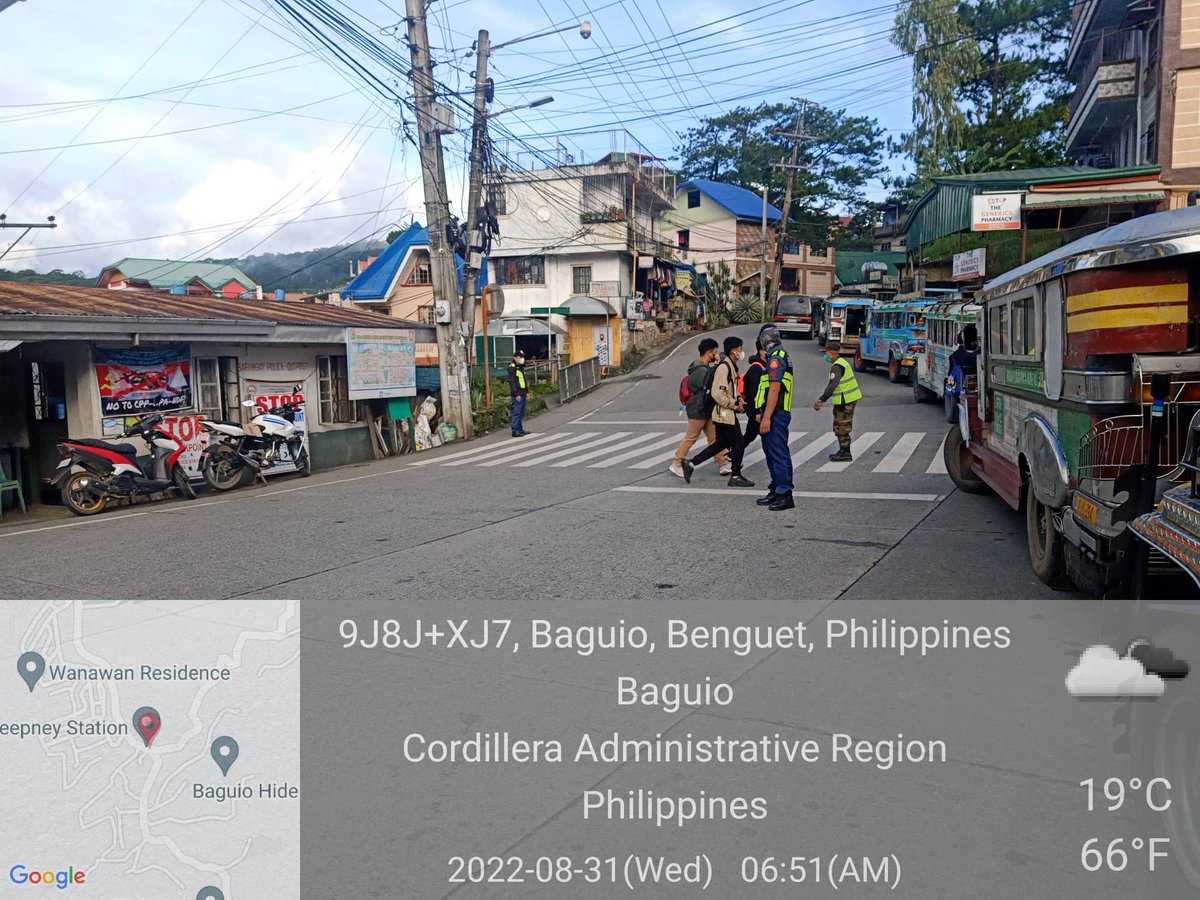 PNPBaguioStn4's tweet photo. Mobilized with Barangay  Peacekeeping Action Team (BPAT) and Barangay Tanod members of Kias in the conduct of traffic direction and control at Kias-Virac Junction.
#PNPKakampiMo
#WeServedAndProtect
#BPATS
@PNPBaguio @RCADDPROCOR1 https://t.co/DxQv9giVYZ