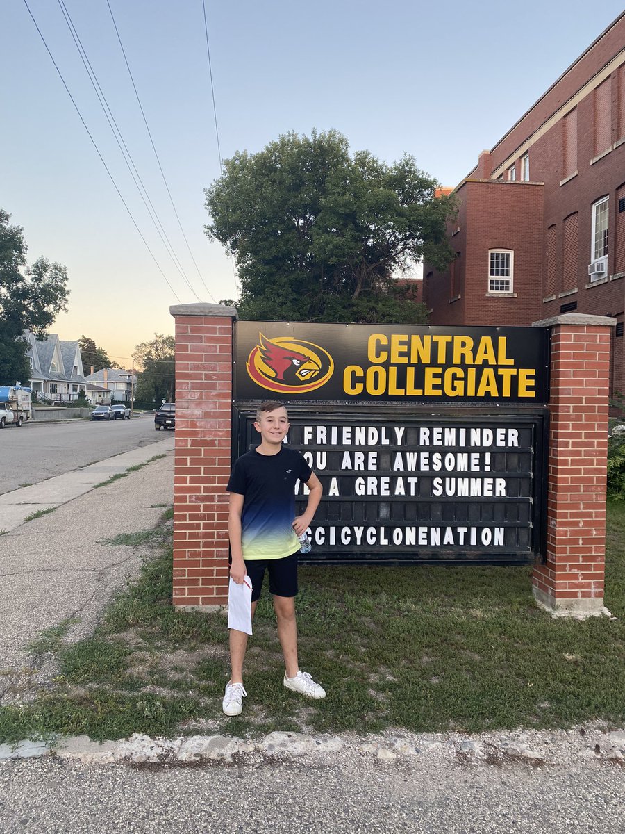 This kiddo checked out his new school tonight. He’s excited and ready for high school!  #gr9 #cyclonenation @ccicyclonenation