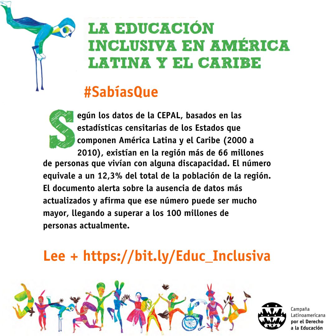 redclade's tweet photo. En el #EspecialCLADE sobre #EducaciónInclusivarecopilamos importantes reflexiones e informaciones sobre la garantía del derecho a la educación de las personas con discapacidad en América Latina y el Caribe.
Entérate +: https://t.co/jRBXyJOt72
#CLADE https://t.co/C7E3LMBRWa