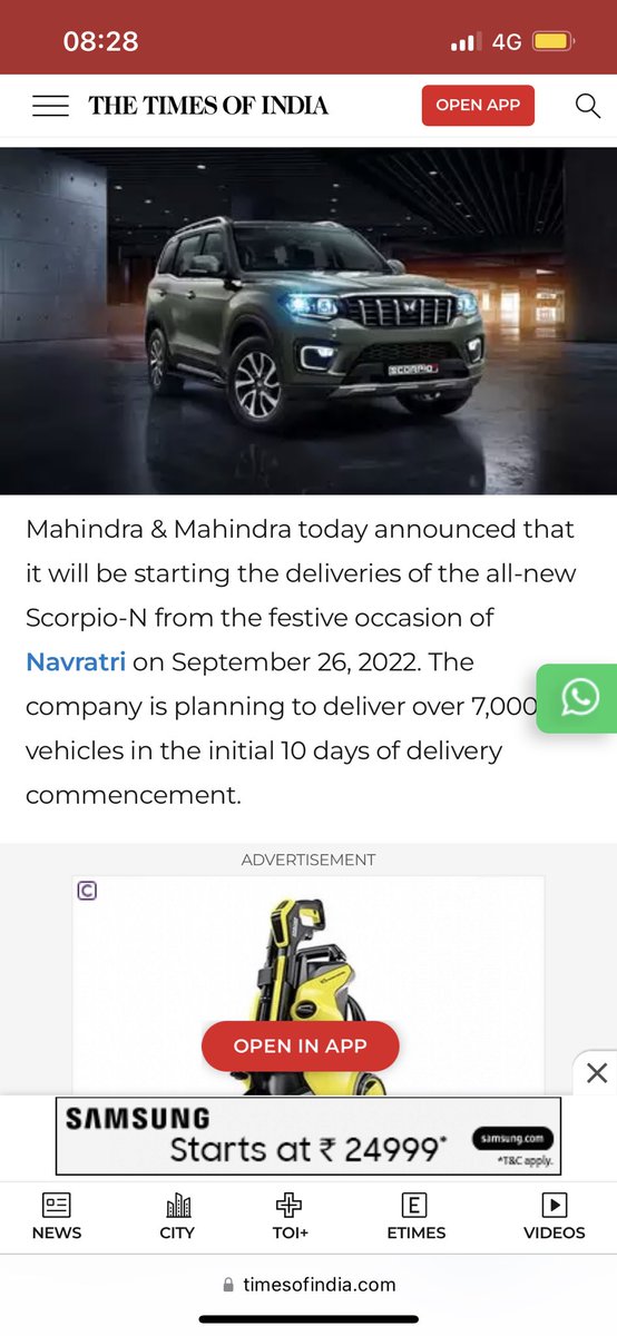 NandanDave's tweet photo. Res,@anandmahindra Sir Delivery of New @mahindra Scorpio-N started? I saw 2 or more car delivered in #ahmedabad officially Scorpio-N delivery starts from September 26,2022.@anishshah21 @vijaynakra https://t.co/12FjHXQbBE