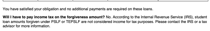 JimmySW's tweet photo. No sweeter words have ever been read!!!!

Thanks to #PublicServiceLoanForgiveness I have NO more student loans!!!!!! 🎉 
#PLSF https://t.co/PgE7LkV1Ip