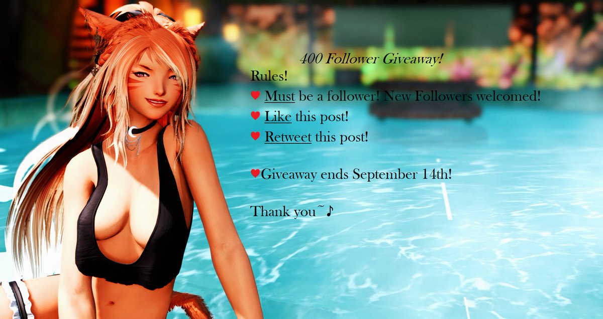 Riletta's 400 Followers Giveway!

Thank you guys so much for the follows &amp; liking my content!

Rules are in the picture, but there will be 1 winner. They will win a screenshot set with just their character or with Riletta. Up to 5 screens!

Good luck everyone! ♥ 
Ends 09/14