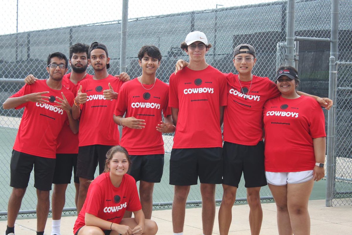 Coppellhstennis's tweet photo. TONIGHT, the varsity tennis team played
very well against Lewisville High School and won with a final score of 12-0!! GO COWBOYS!! Tonight was the second
district match of the year for varsity! Great job COWBOYS!! #cfnd #coppellhighschooltennis #coppellisd ❤️‍🔥🪩🎾💪🏻 https://t.co/AgD1aMMCUV