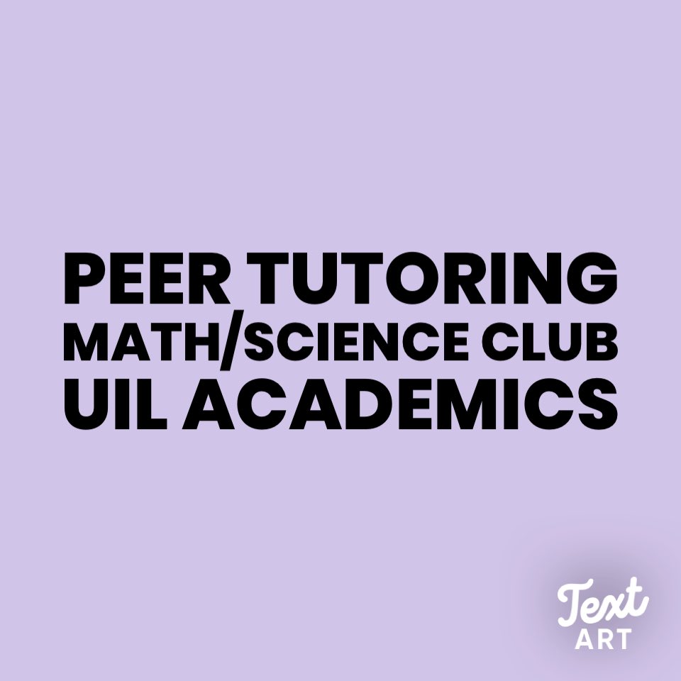 If you are interested in joining our UIL Academics team, come to room N5 on Wednesday 9/7 right after school for our first meeting of the year. TMSCA meeting will be held right after the UIL meeting.