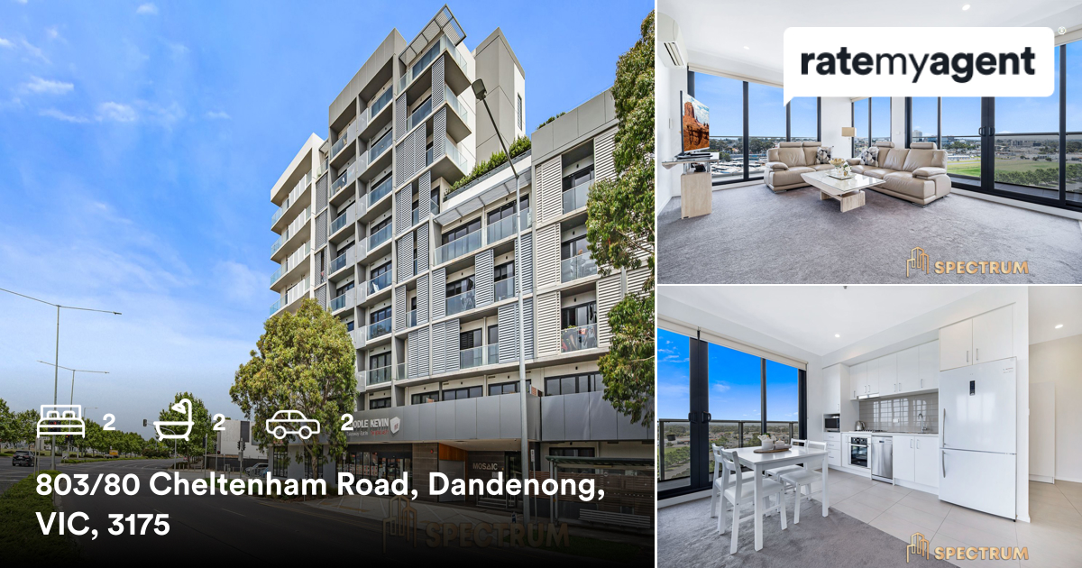 🛌 2 🛀 2 🚘 2
📍 803/80 Cheltenham Road, Dandenong, VIC, 3175

My latest sale on RateMyAgent

...
#ratemyagent #realestate #Spectrum_Real_Estate
rma.reviews/DRsD8jE7S0t0