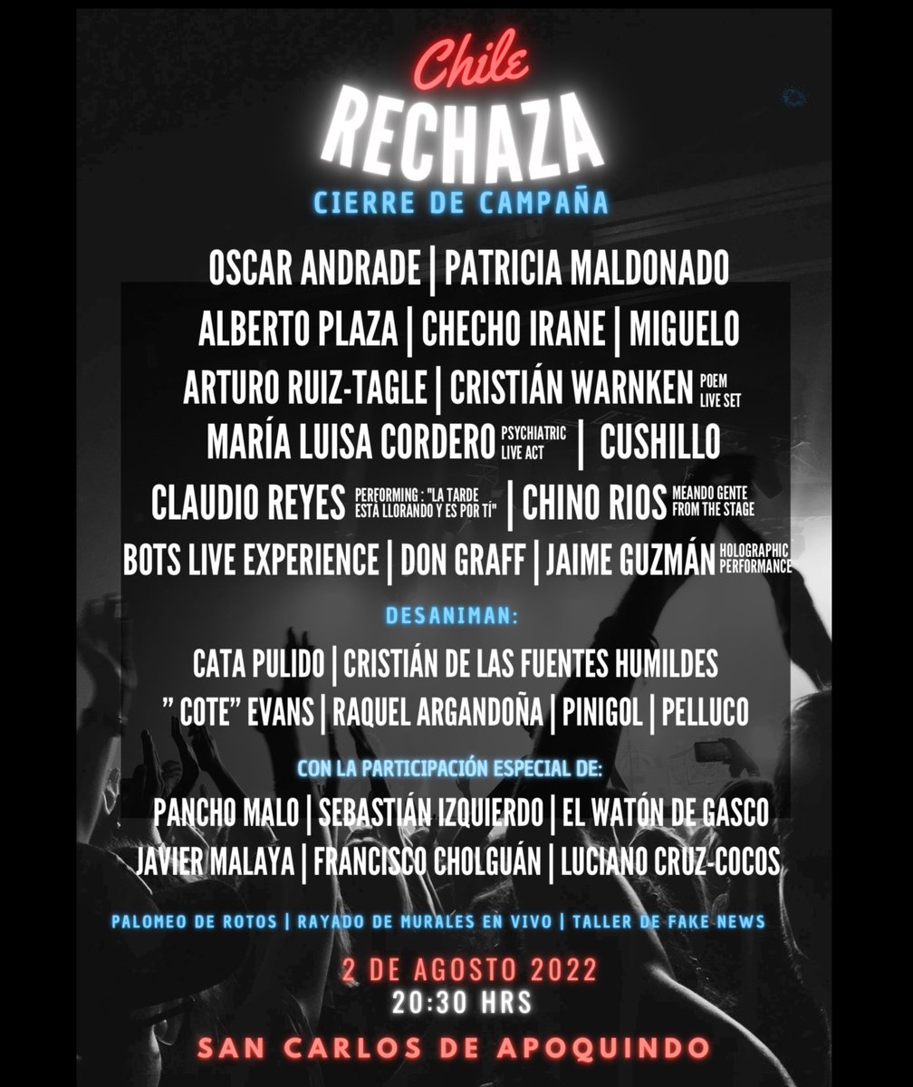 Fatyogah's tweet photo. El cierre de campaña del rechazo.
#rechazo #cierrecampaña #apruebo https://t.co/eauArXvKbs