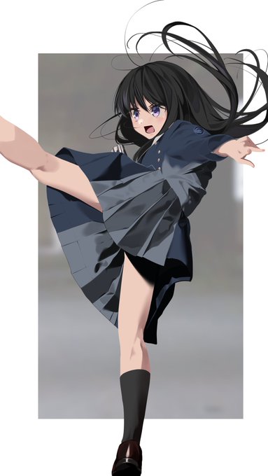 「black hair kicking」 illustration images(Latest)｜2pages