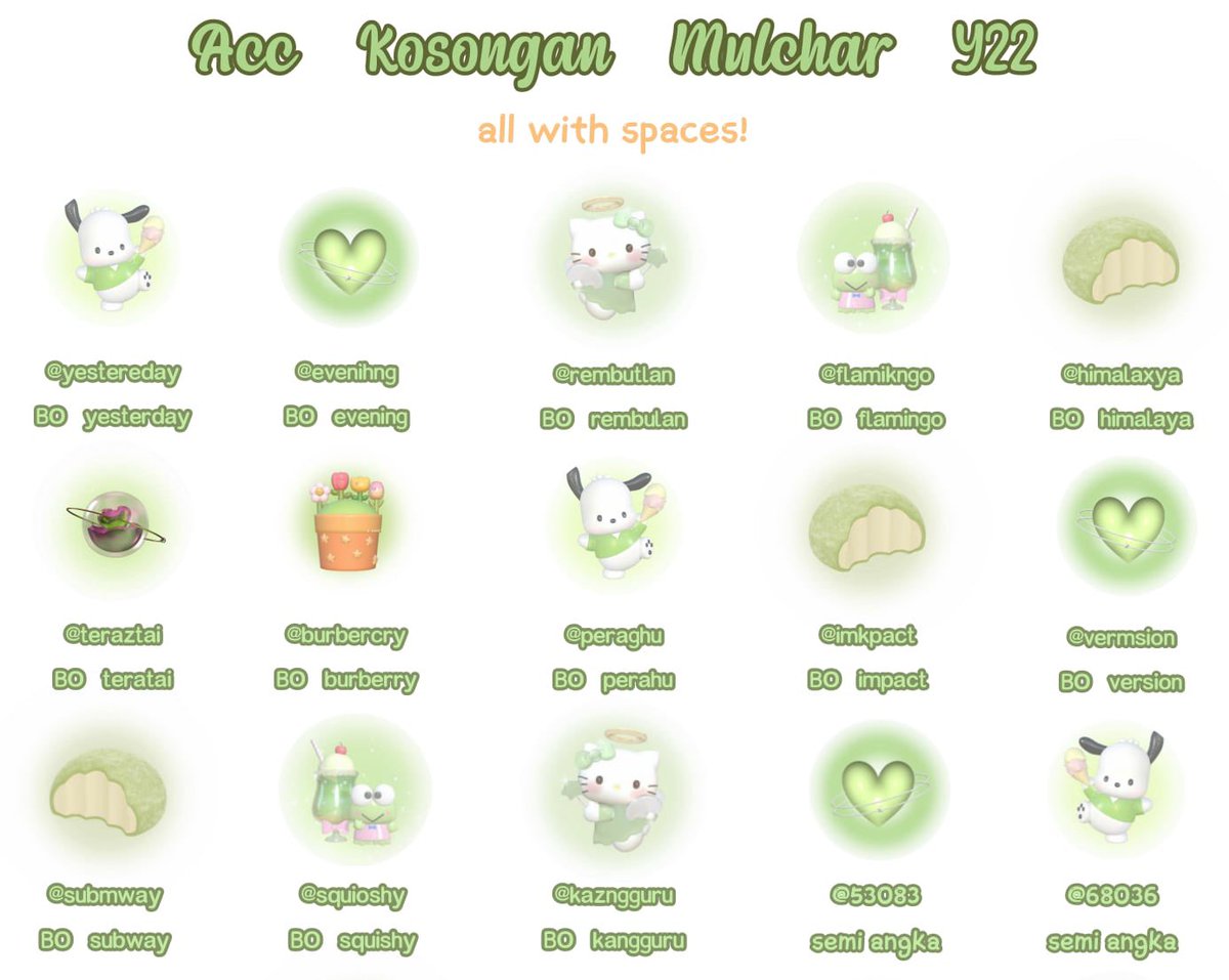 *W T S —! acc kosongan y22 ✨*

💰 8k/each

⌗  v-all, mastip 3O September 2O22
⌗  go green (–ssb habis create) 
⌗  belum kena limit 12h (tergantung device)
⌗  ht + mt aman ( boleh test )
⌗  dapat wa kang verifnya
⌗  all can circle

#zonauang #zonaba